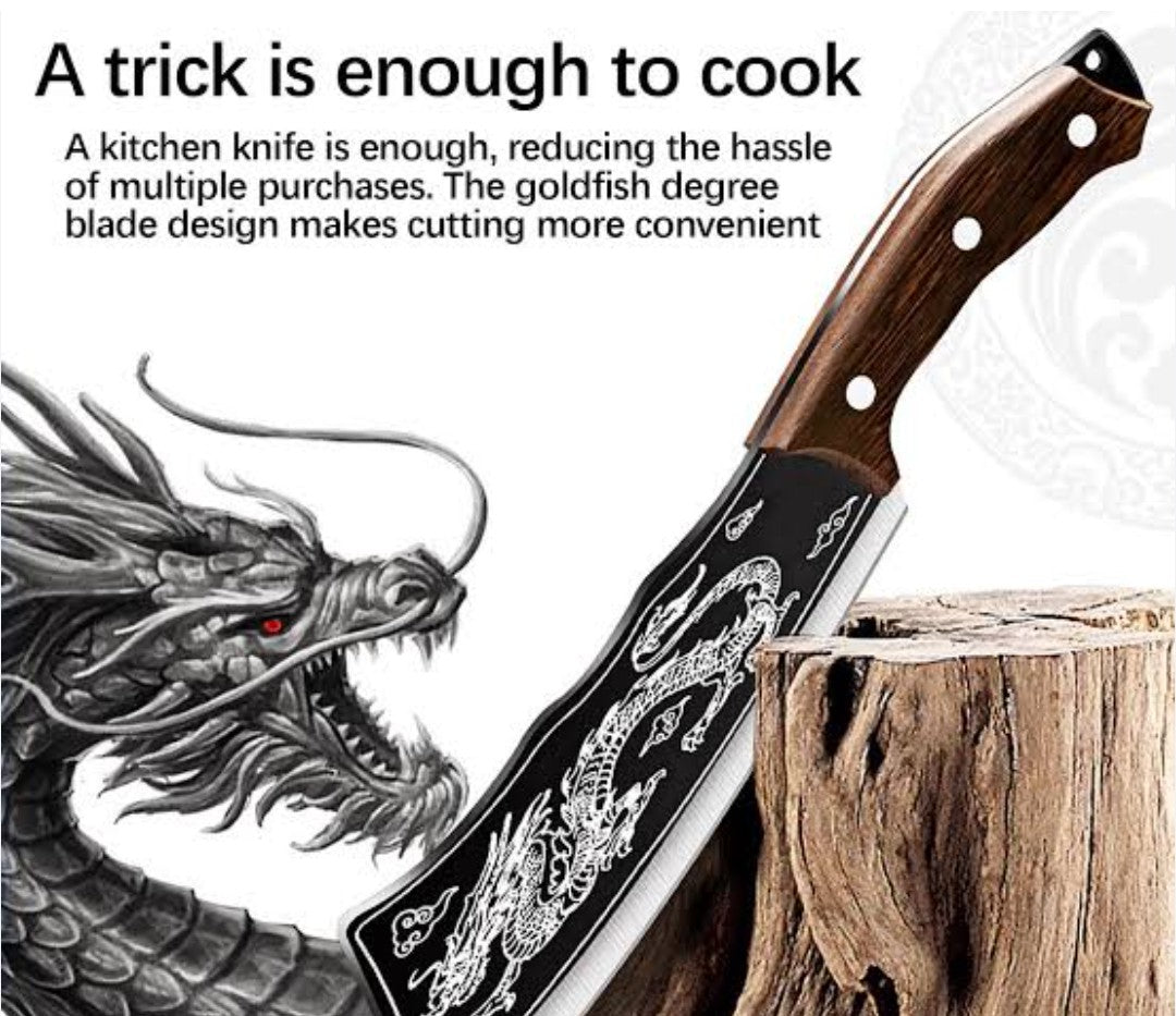 Dragon Chopping Knife Stainless Steel Blade